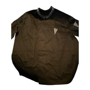 NWOT Unisex Adult Size XL Chef Jacket Short Sleeve Black Gray Snap Front